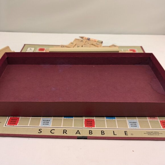 SCRABBLE Crossword Board Game | Vintage | 1953 Selchow & Righter Complete | USED - Picture 13 of 16